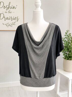 4 for $25 🍒 Bwear Gray and Black Lace Accent Blouse Size 1x